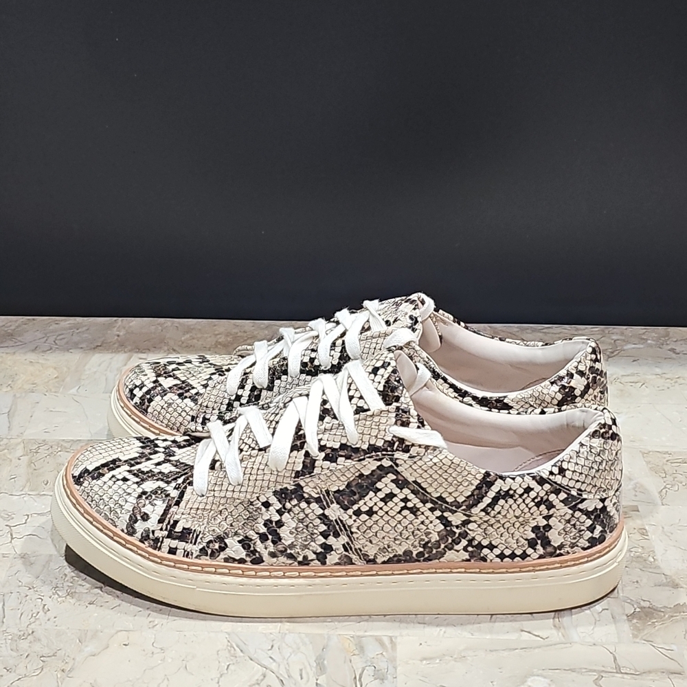 Zara snake‎ print  Women's flat sneakers Shoes Size 38, 7.5 US Brown